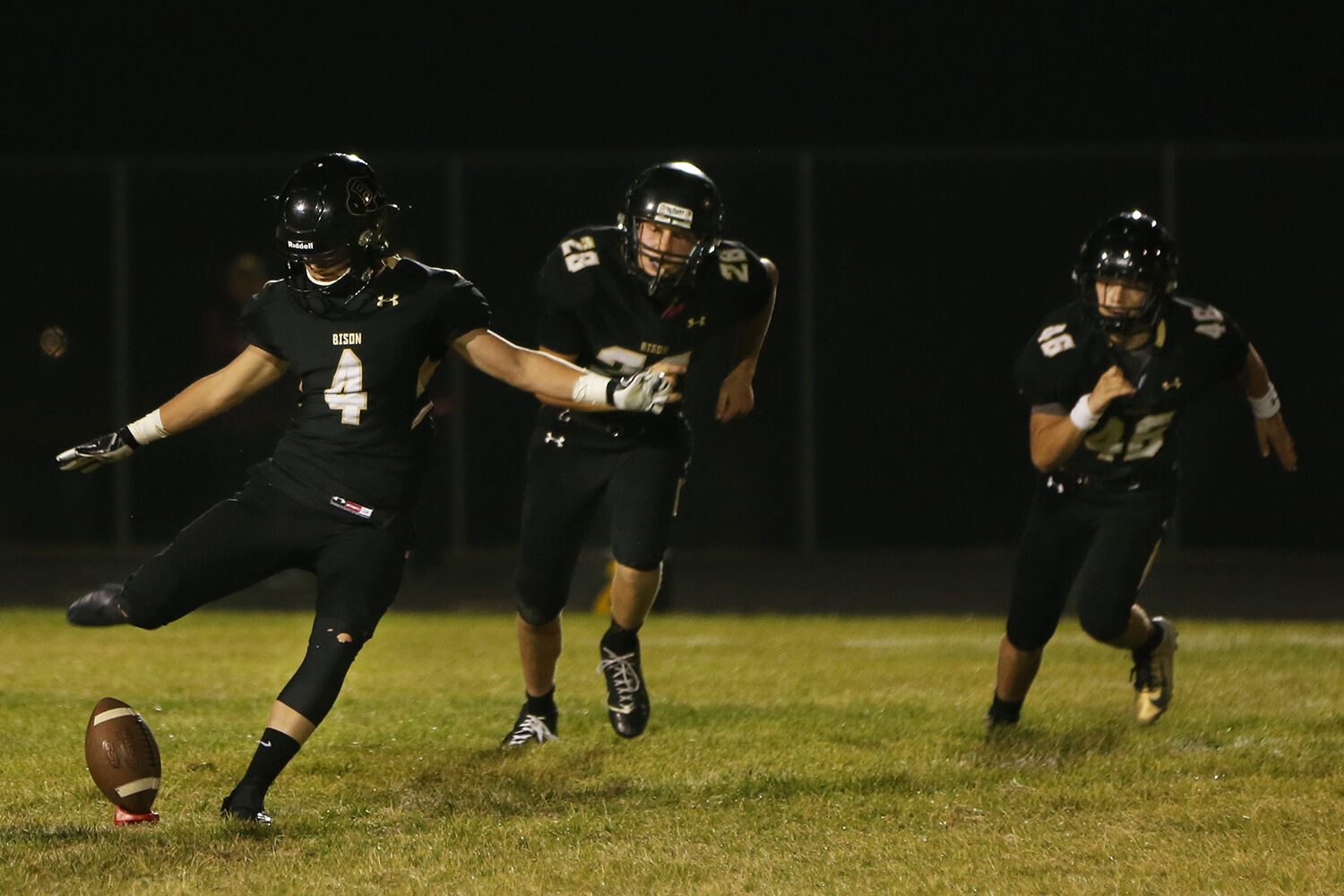 Zander Hulet sends the ball to Cody after the Buffalo touchdown